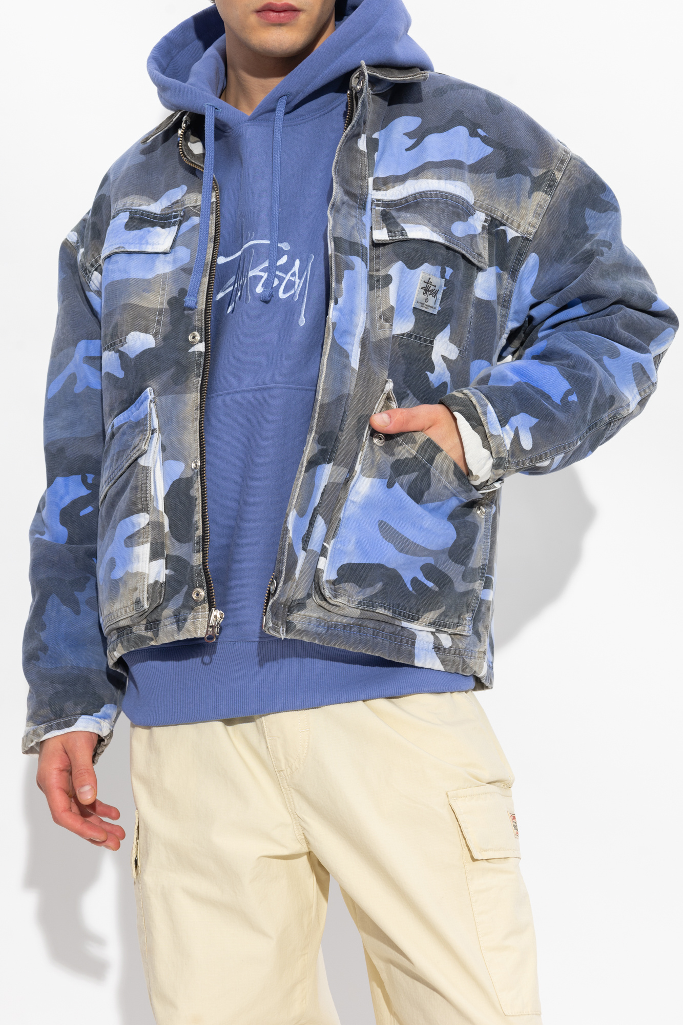 Stussy jacket sale camo